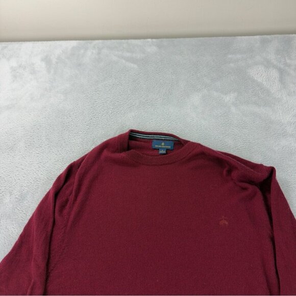 Brooks Brothers Men's Size Large 100% Merino Wool Red Sweater Made in Vietnam - Picture 7 of 10